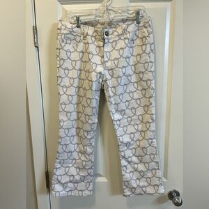 Cabi rope print nautical white cropped jeans